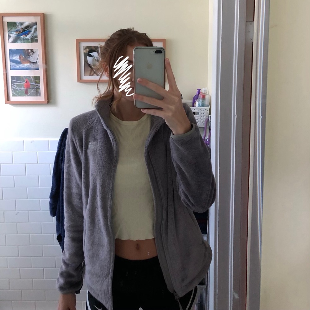 North Face zip up fuzzy jacket - Picture 6 of 6